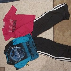 Boys Size 8 joggers/windbreaker, performance tee size 8, energy zone long sleeve